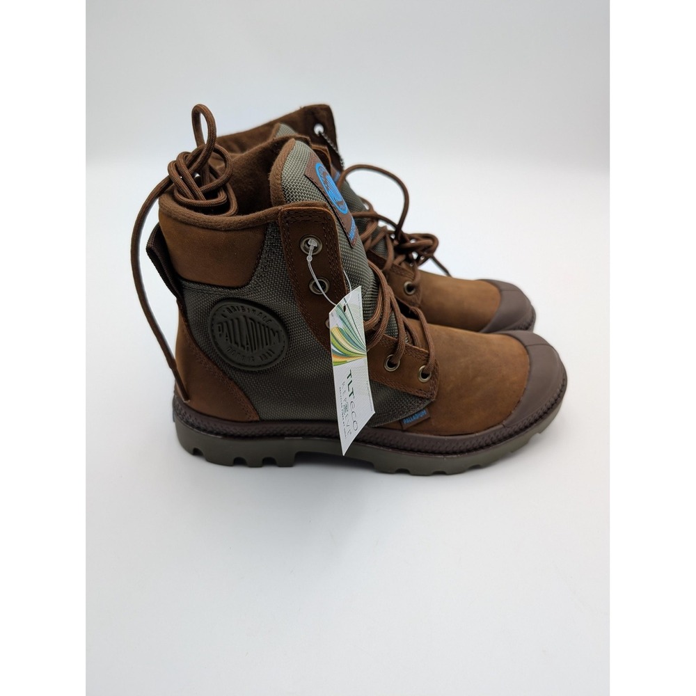 Palladium Boots Mens Size 4 Brown Leather‎ Waterproof Lined Hiking 73234-207